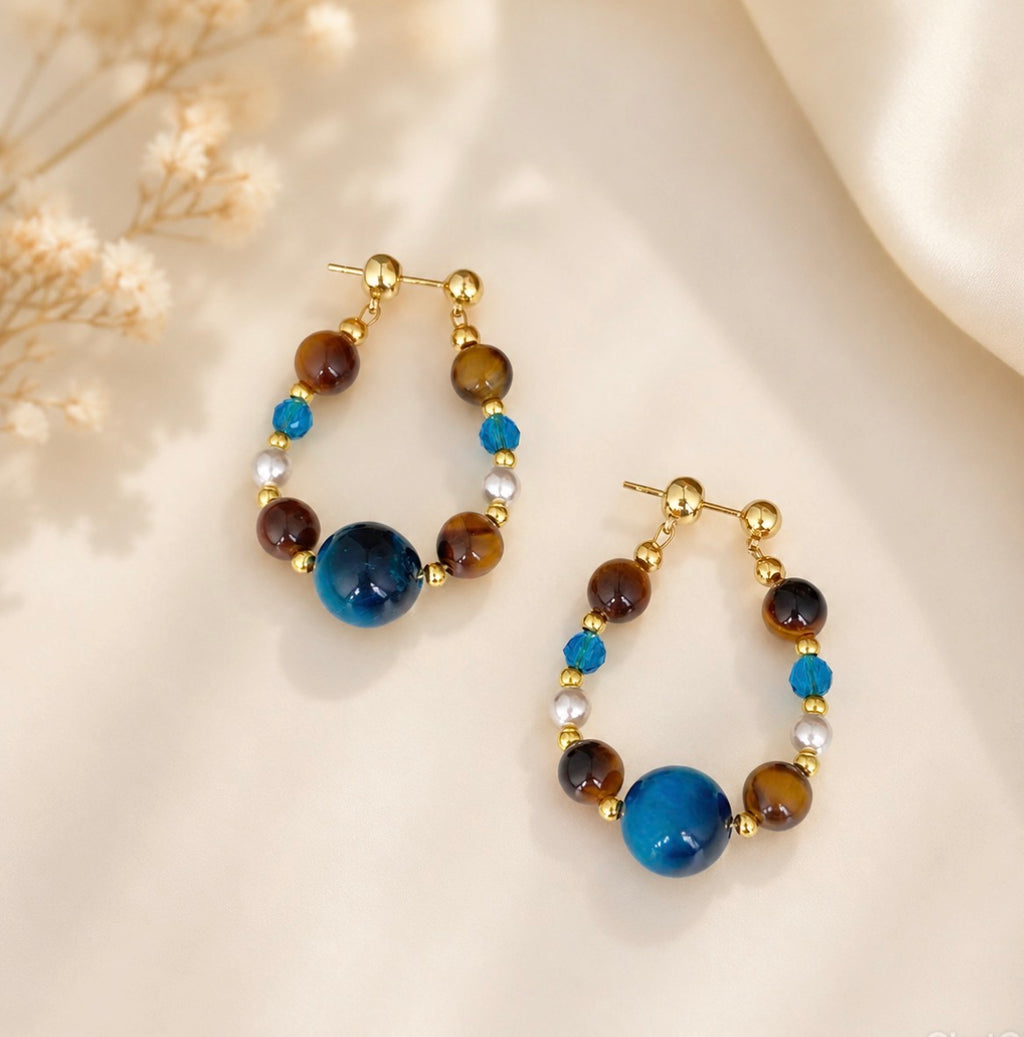 Blue Daisy Earrings
