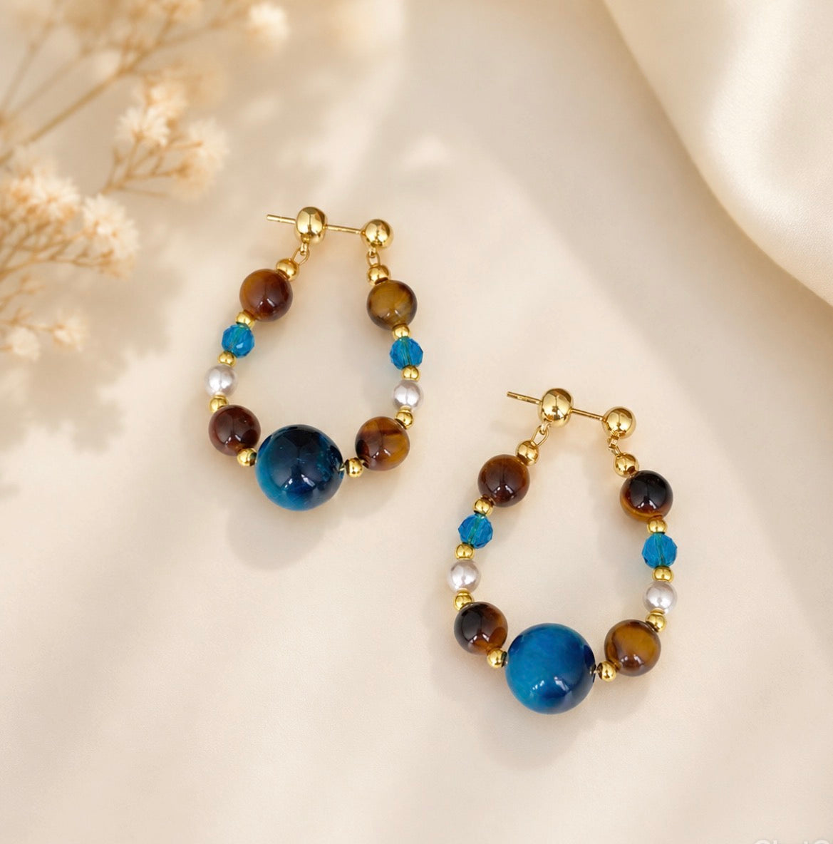 Blue Daisy Earrings
