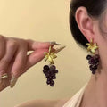 Floral French Grape Cluster Earrings
