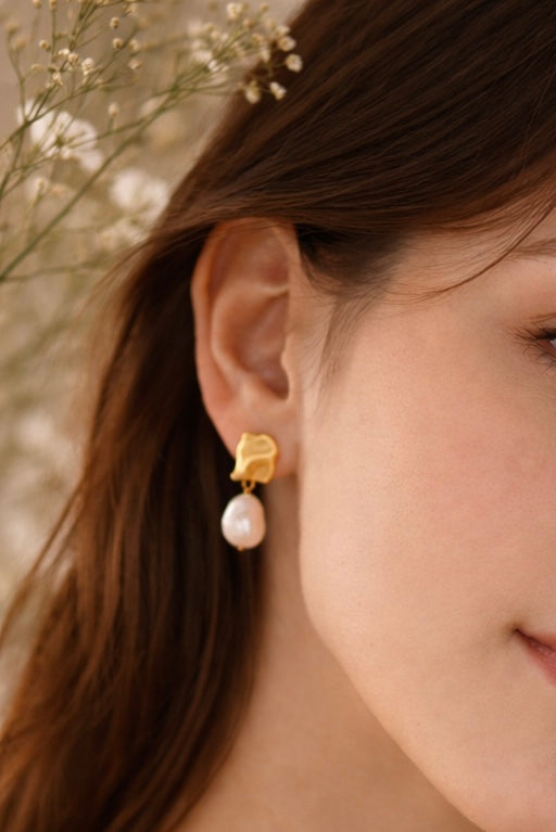 Pearl Chain Drop Earrings