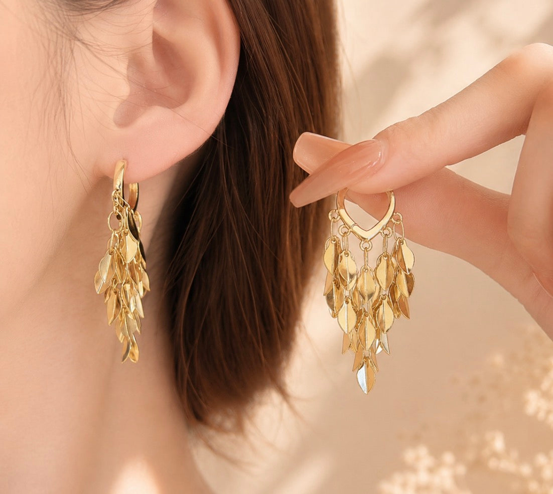 Golden/ Silver Fringe Drop Earrings