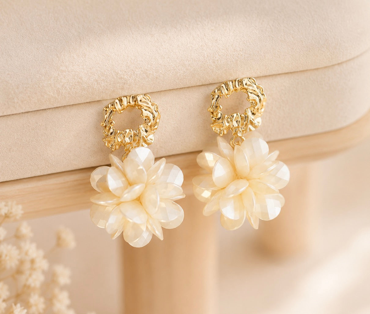 Ivory Garden Blossom Earrings