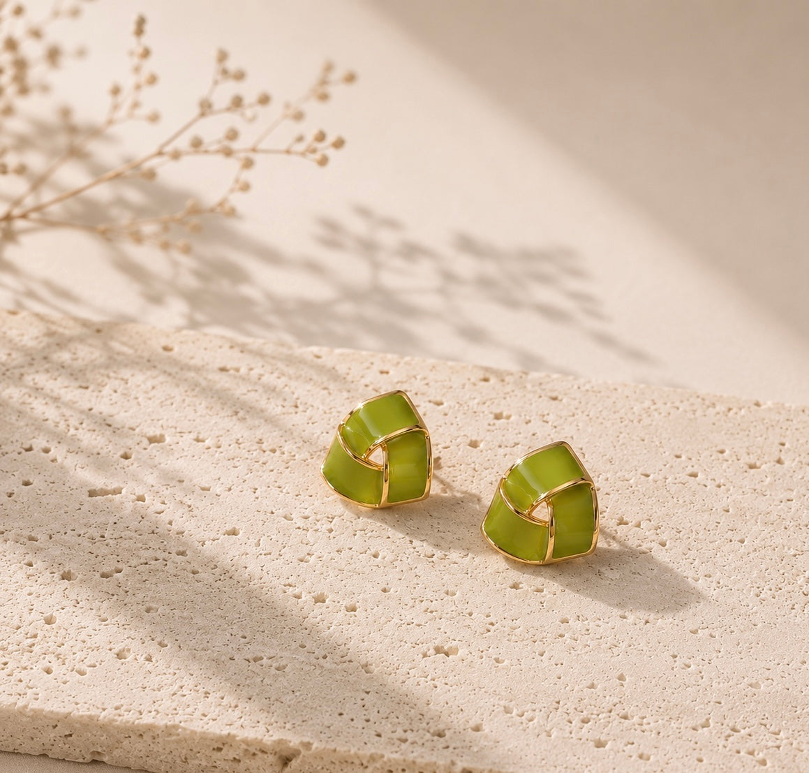 Lime Dew Stud Earrings