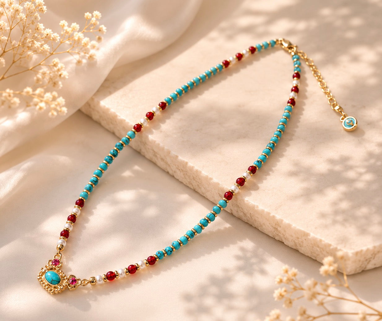 Sunlit Trail Beaded Necklace