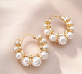 Pearl Halo Hoop Earrings