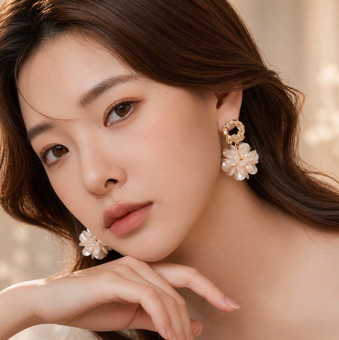 Ivory Garden Blossom Earrings