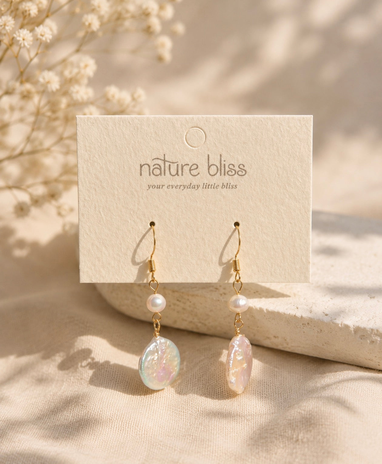 Golden Pearl Cascade Earrings