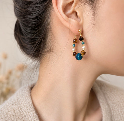 Blue Daisy Earrings