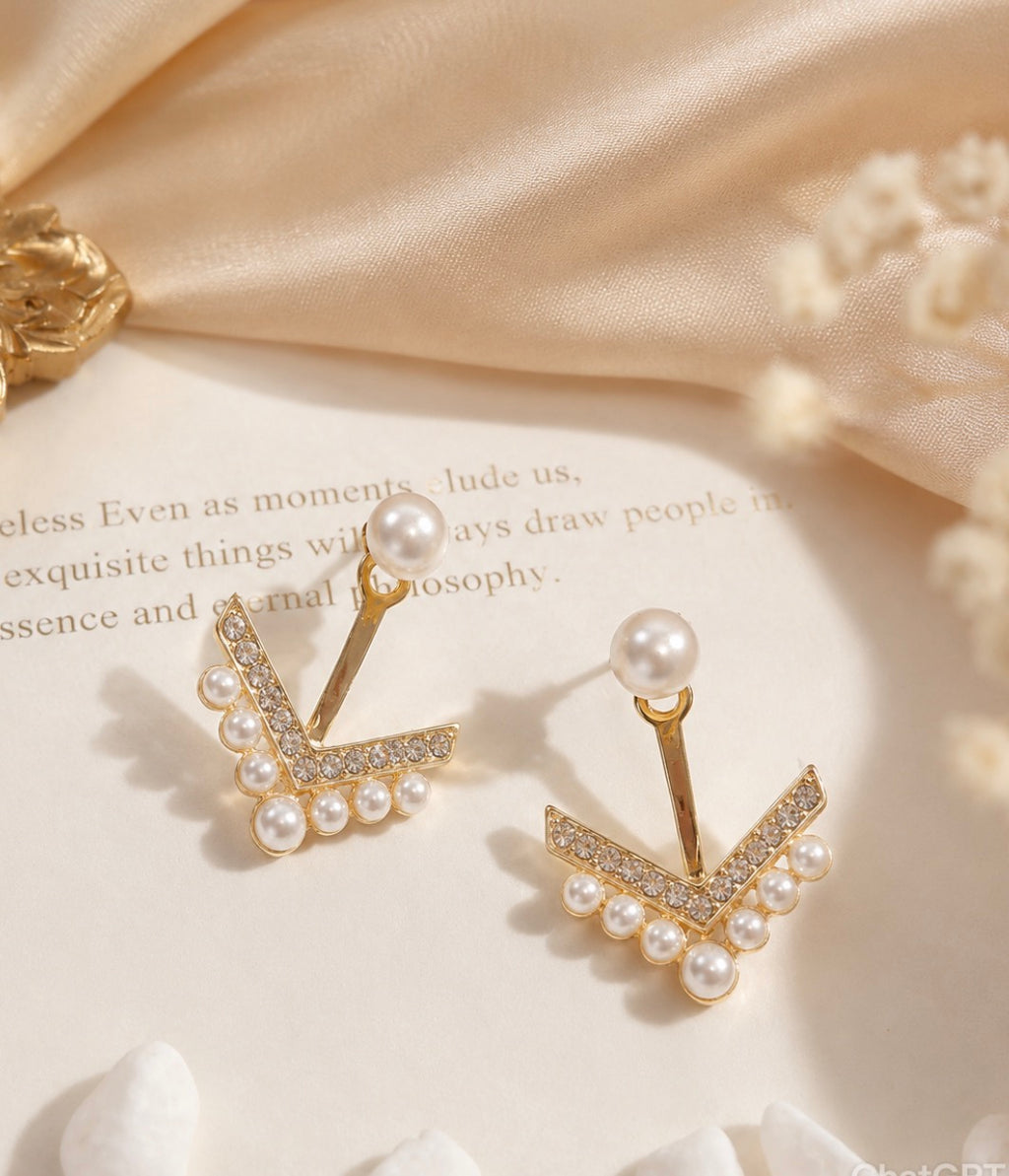 Golden Flow Abstract Earrings