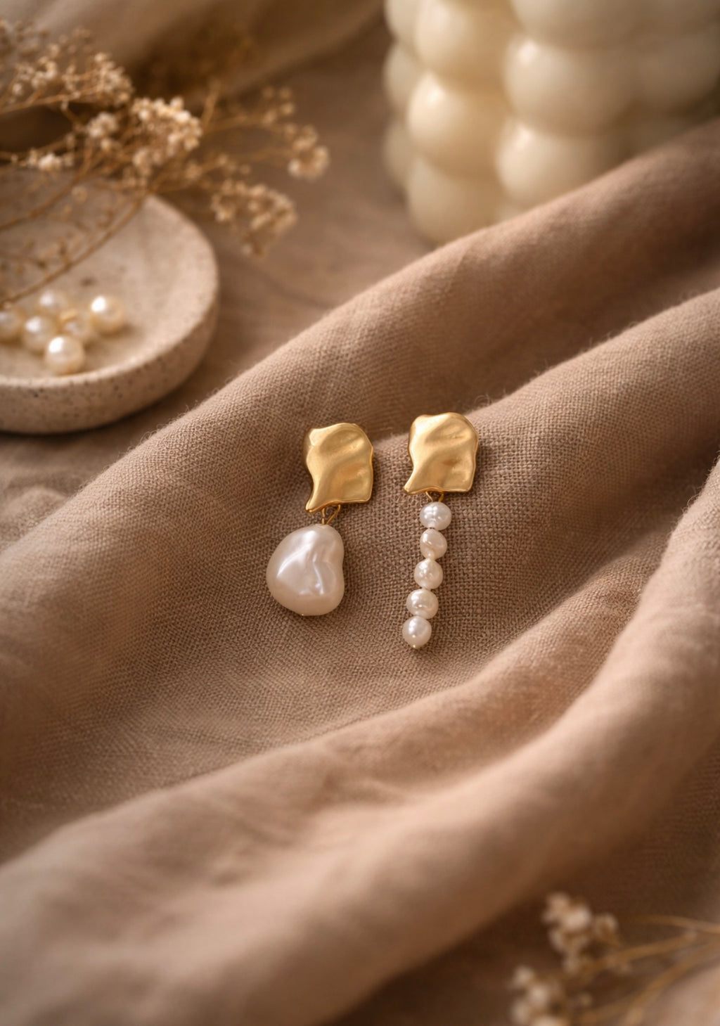 Pearl Chain Drop Earrings