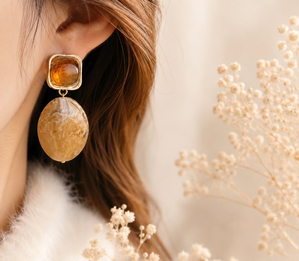 Amber Earth Earrings