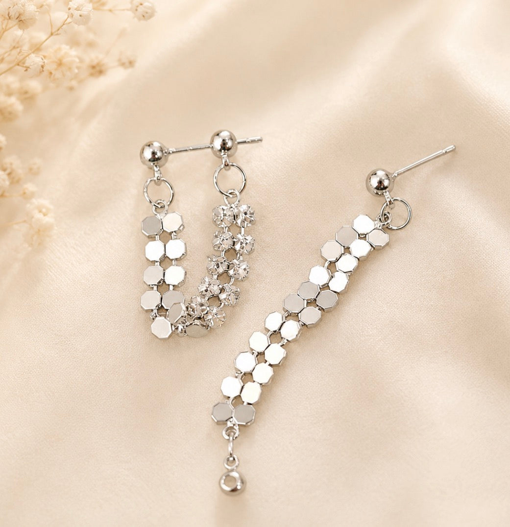 Golden/ Silver Bead Chain Earrings