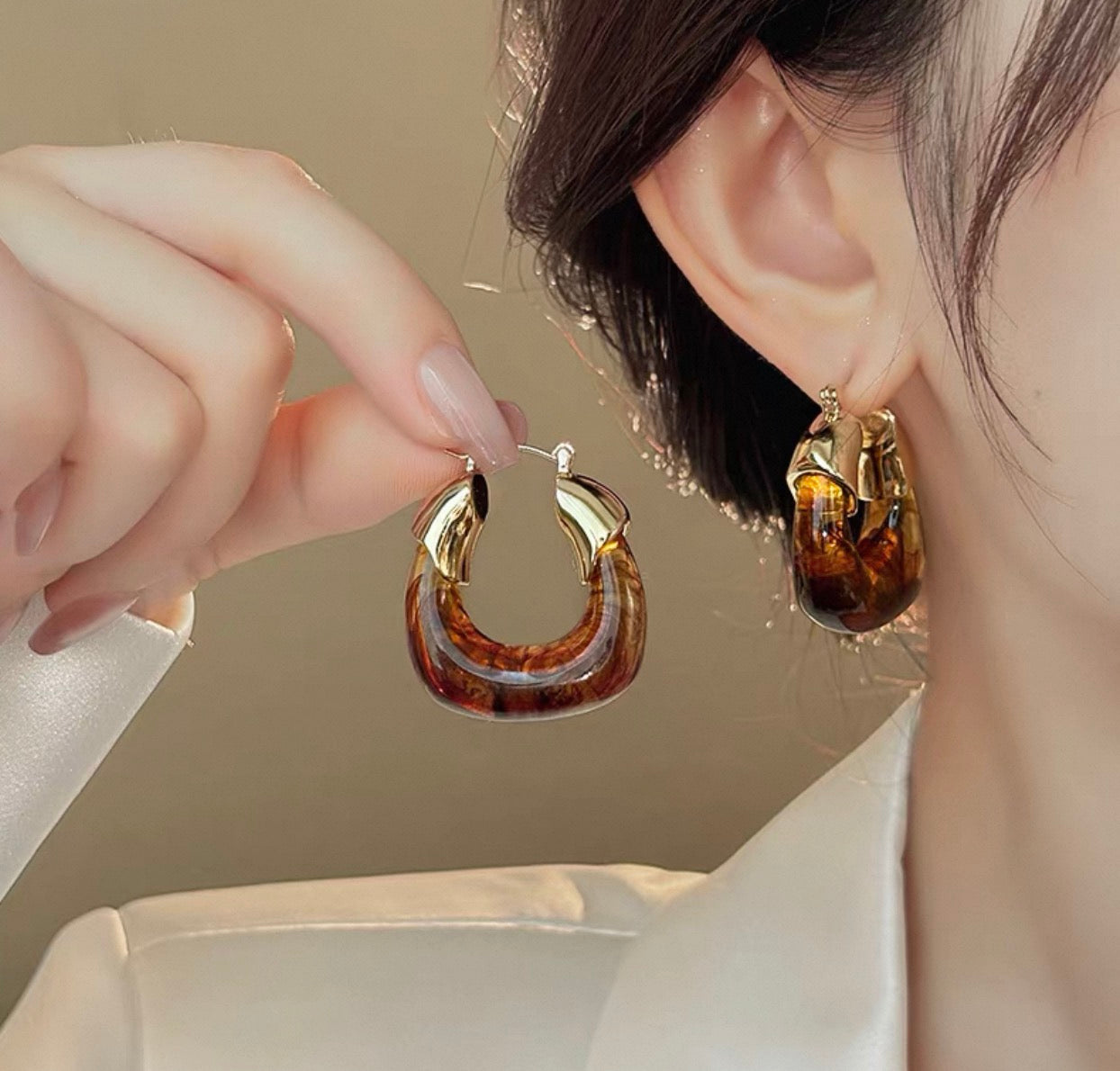 Earth Arc Hoop Earrings