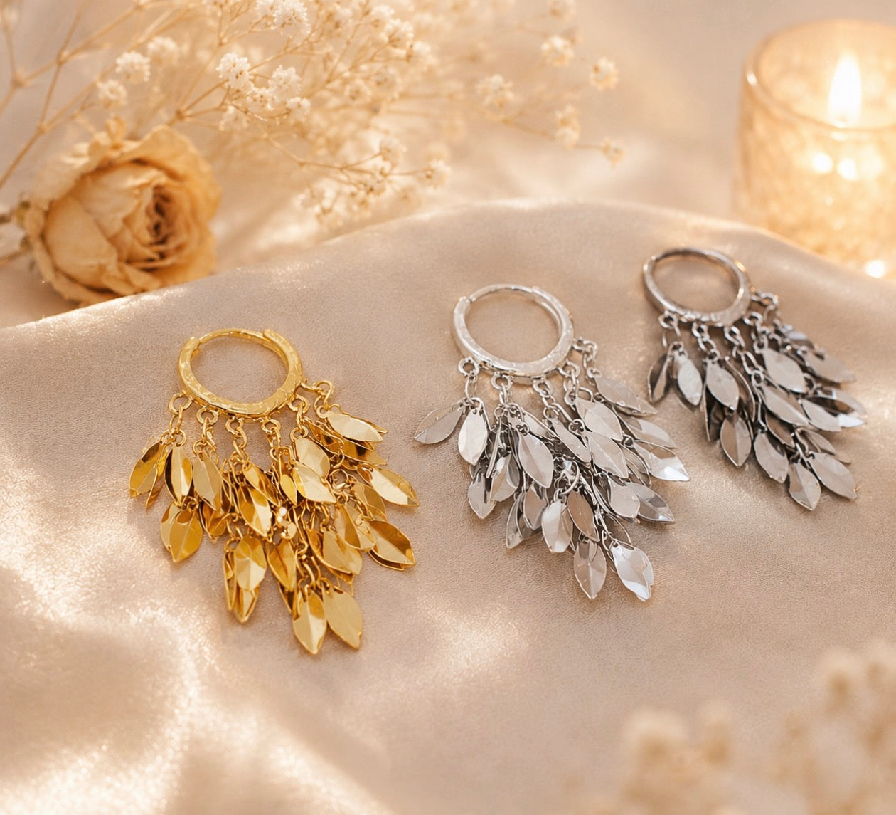 Golden/ Silver Fringe Drop Earrings