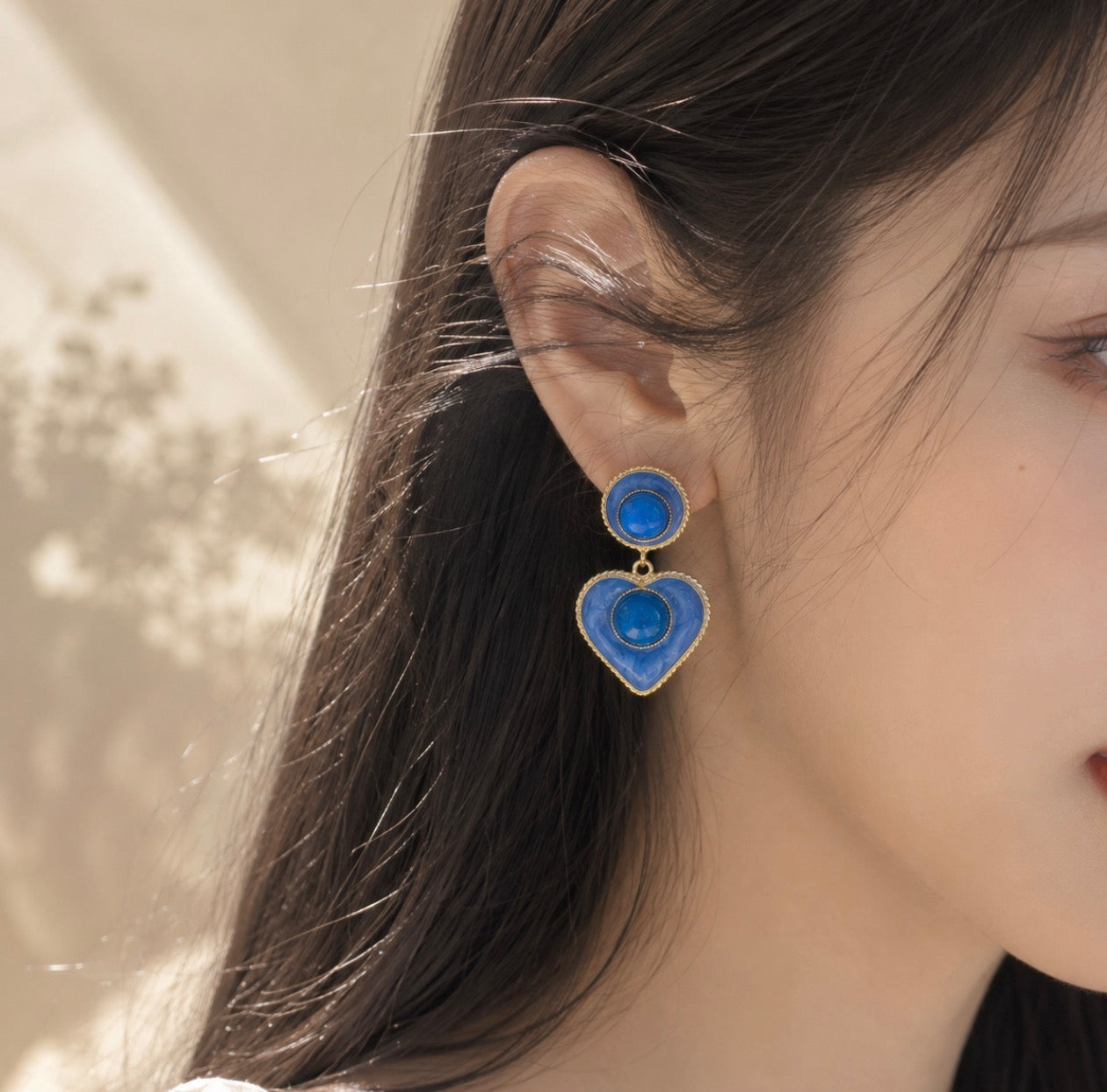 Soft Candy/ Ocean Heart Earrings