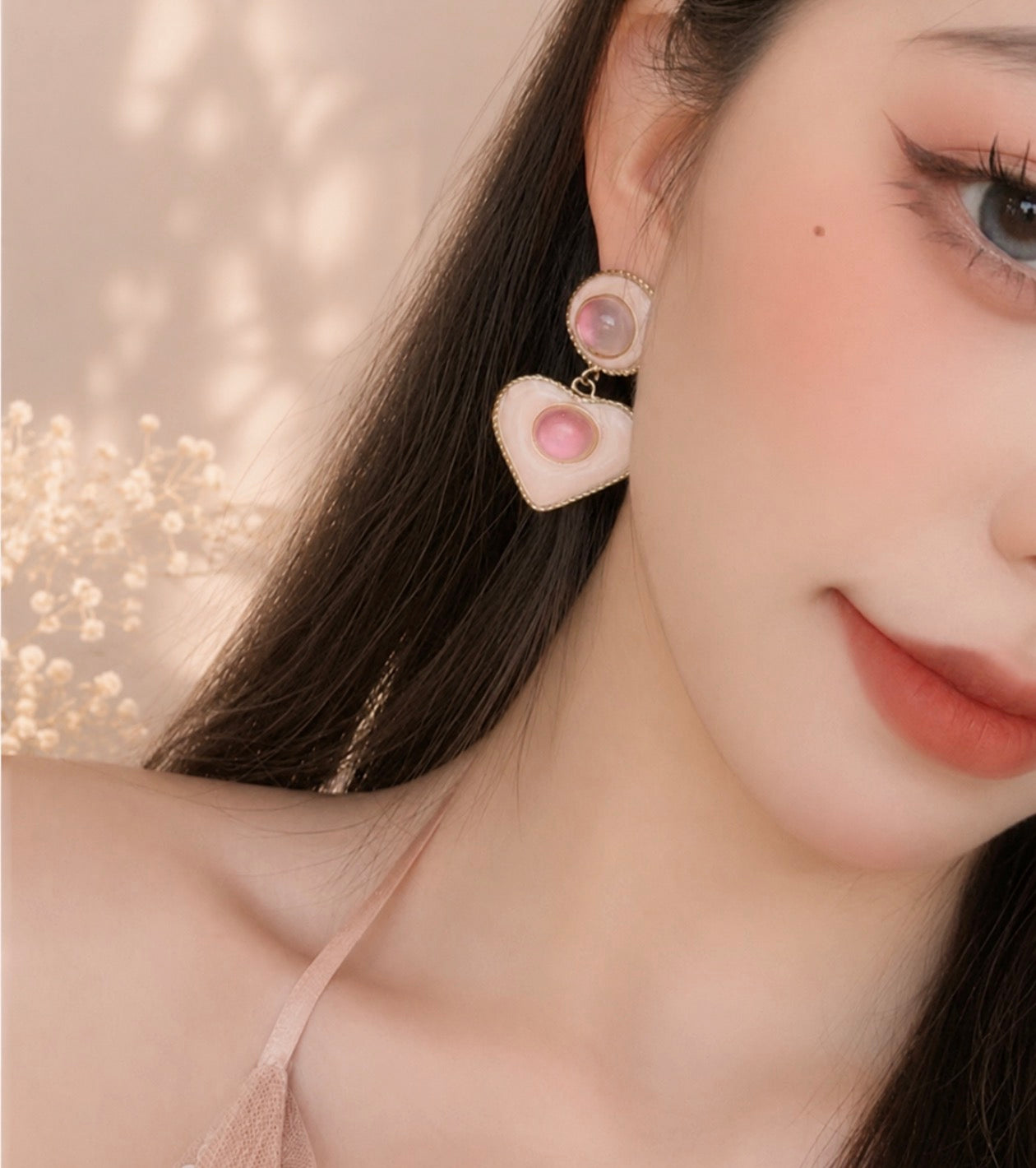 Soft Candy/ Ocean Heart Earrings