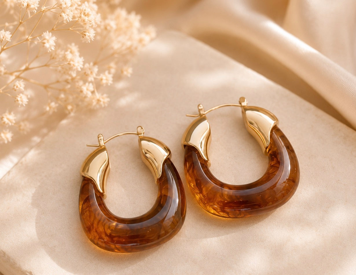 Earth Arc Hoop Earrings