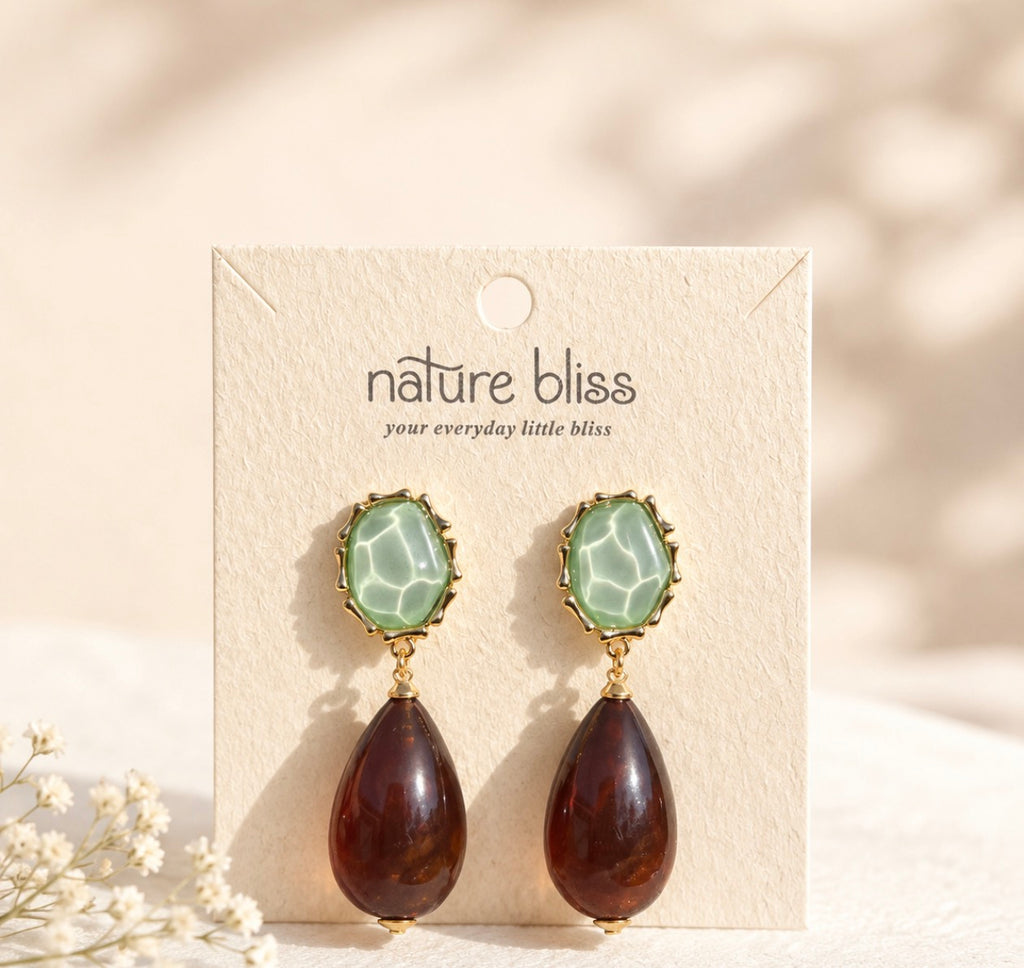 Amber Glow Drop Earrings