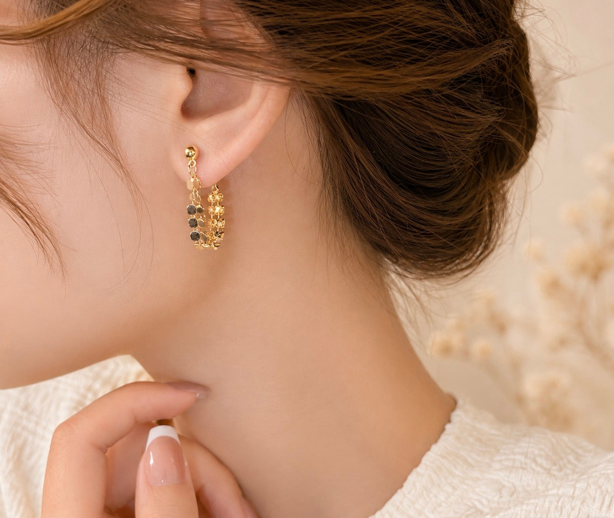 Golden/ Silver Bead Chain Earrings