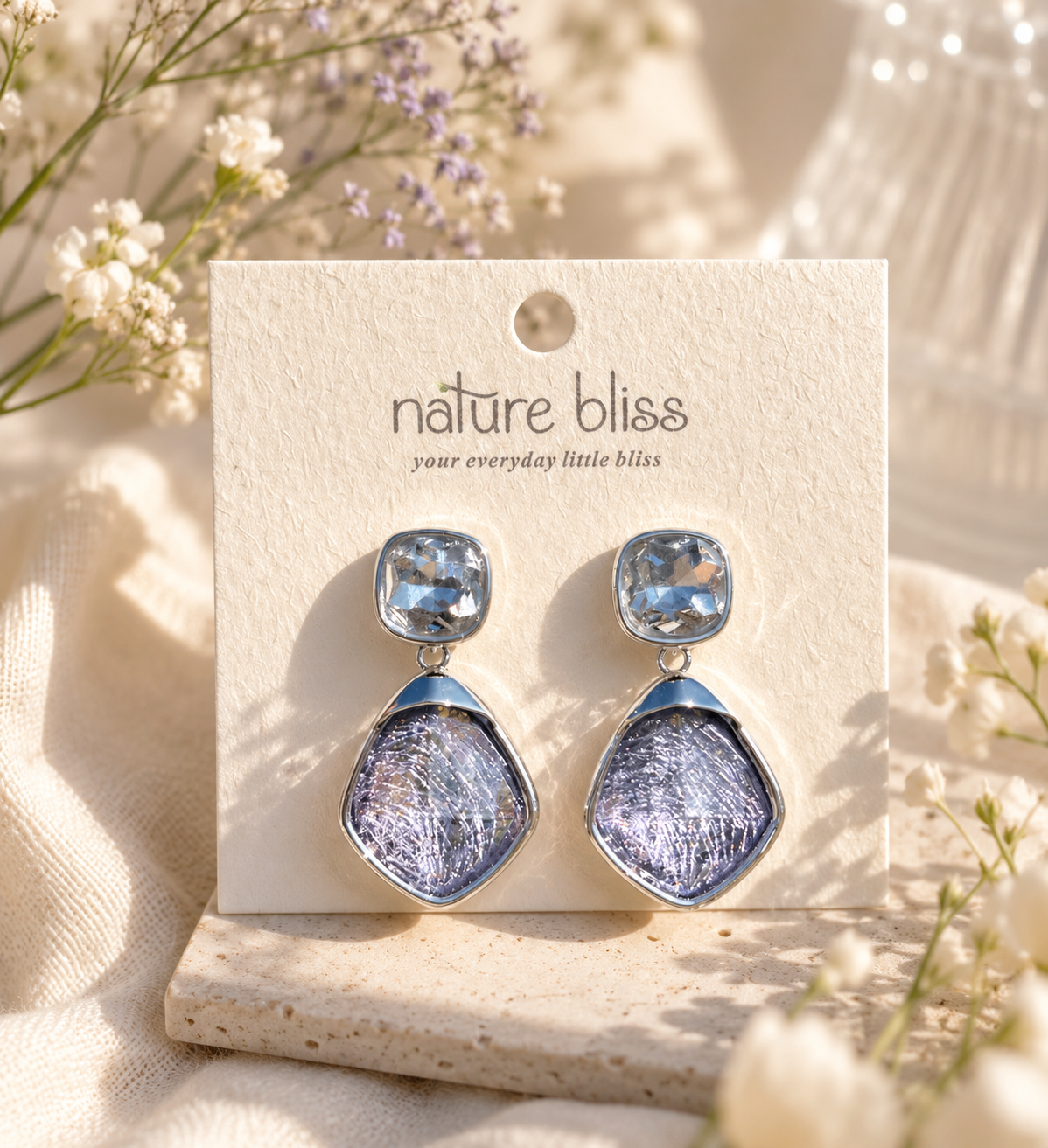 Amethyst/ Silver Mist Earrings