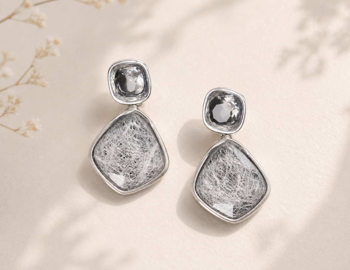 Amethyst/ Silver Mist Earrings