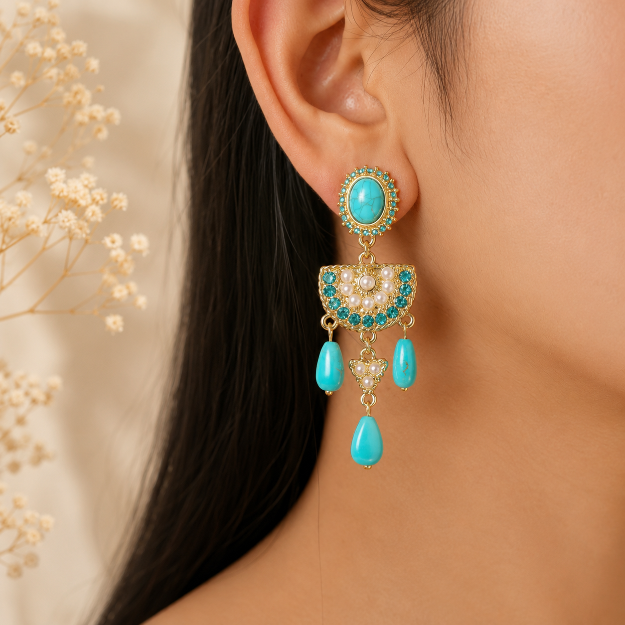 Turquoise Royale Drop Earrings