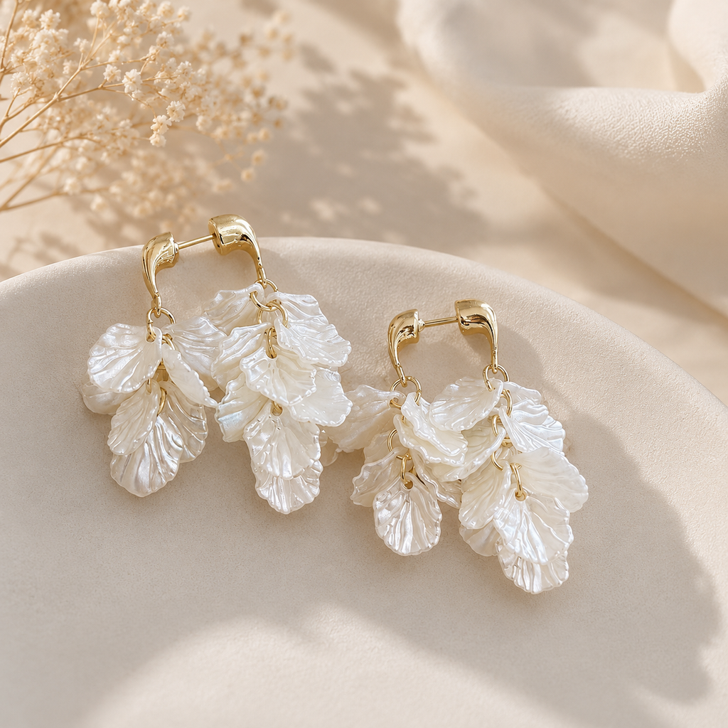 Ivory Blossom Drop Earrings
