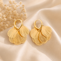 Golden Ripple Disc Earrings