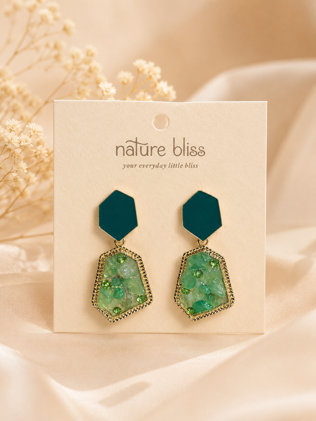 Emerald/ Ivory Garden Drop Earrings