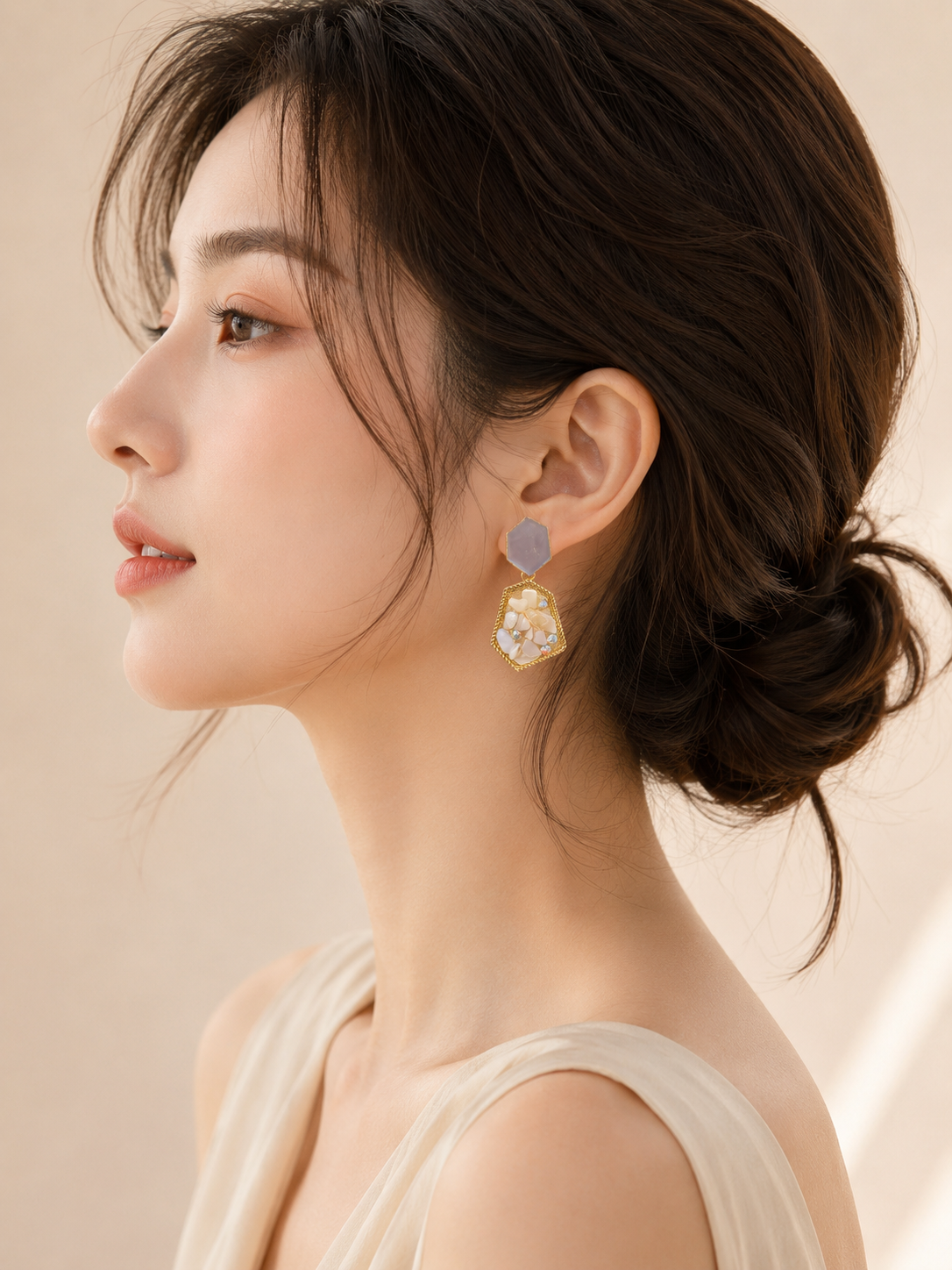 Emerald/ Ivory Garden Drop Earrings