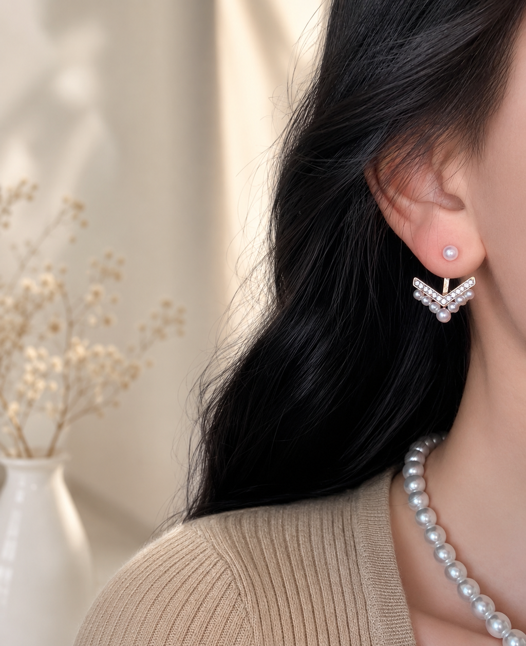 Golden Flow Abstract Earrings