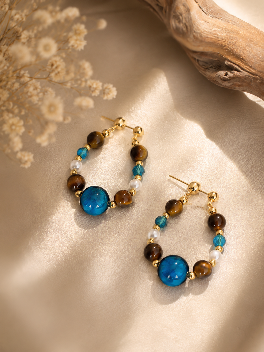 Blue Daisy Earrings